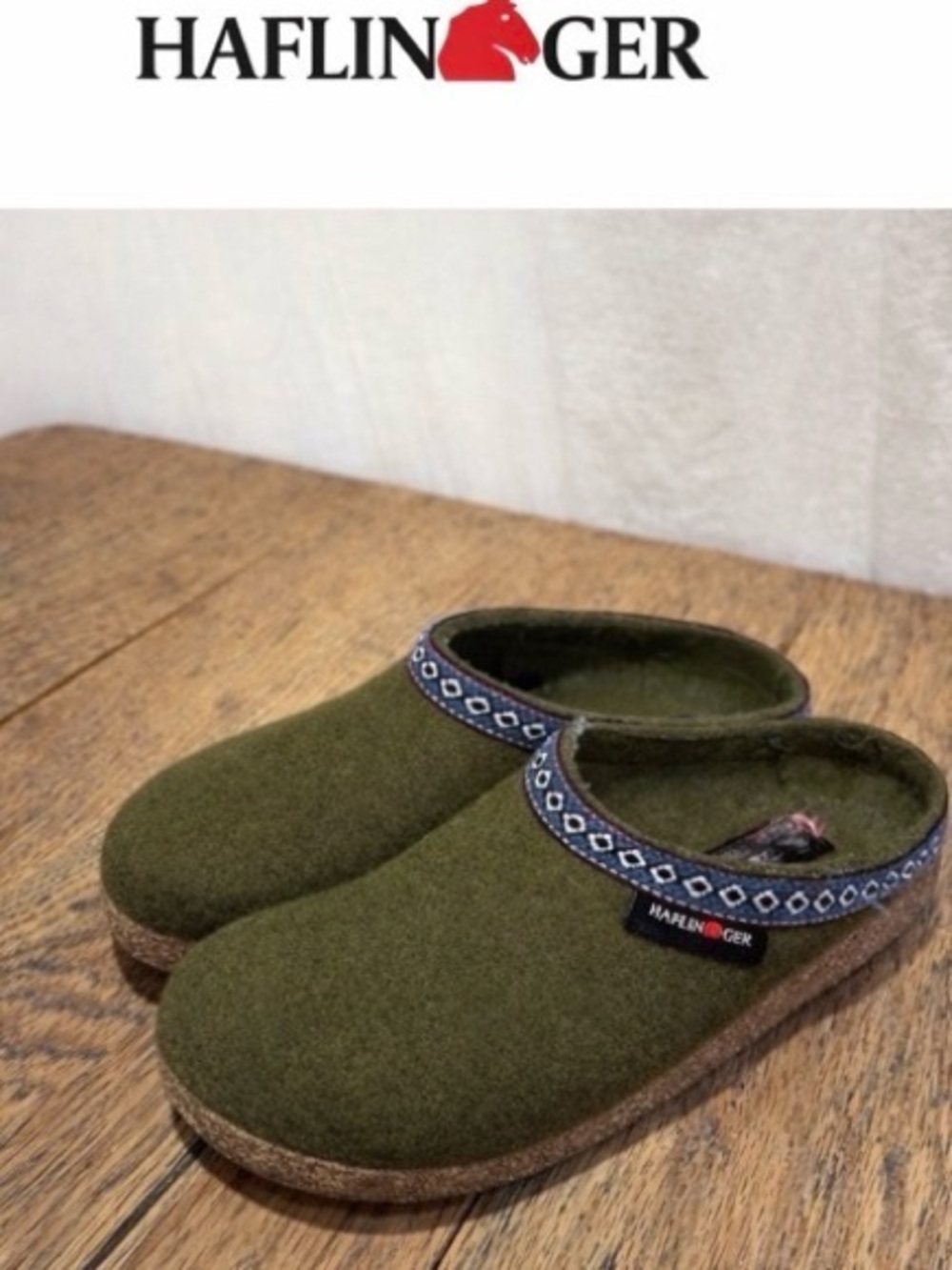 HAFLINGER Green Wool Clogs – Size 37